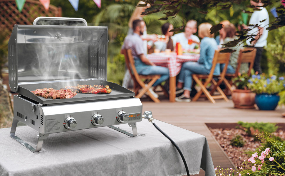 Onlyfire Portable Tabletop Gas Grill 3 Burners 24 Propane Grill With Legs Onlyfire 4708