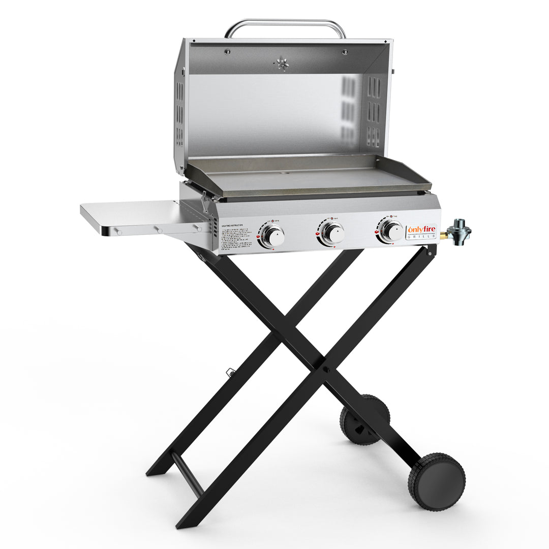Barbeque Grill BBQ WOK Propane Gas Portable Tabletop Camping Outdoor Black  Steel