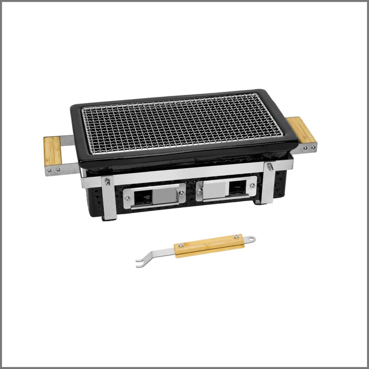 Charcoal BBQ Grill Hibachi Grill, 16 inch Square