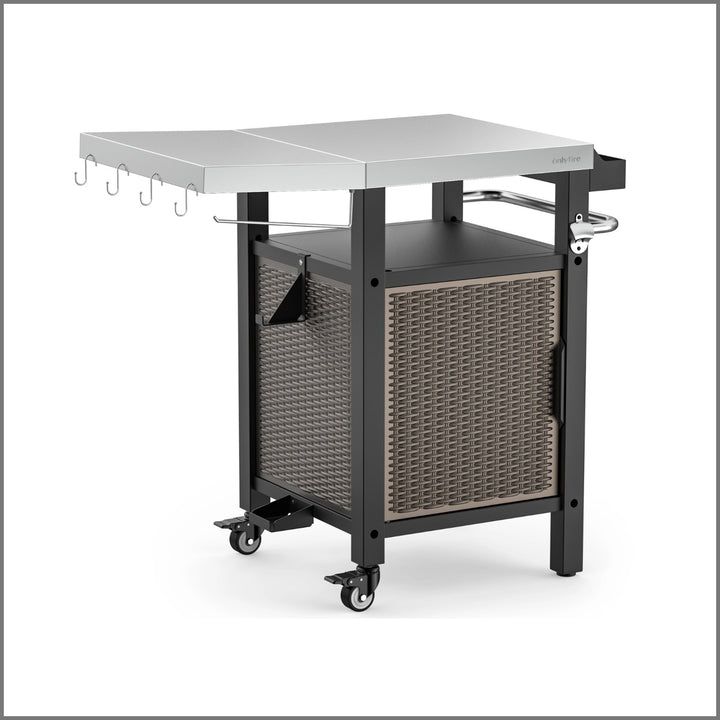 Onlyfire 9116 Outdoor Table and Storage Cabinet with Large Countertop and Wheels