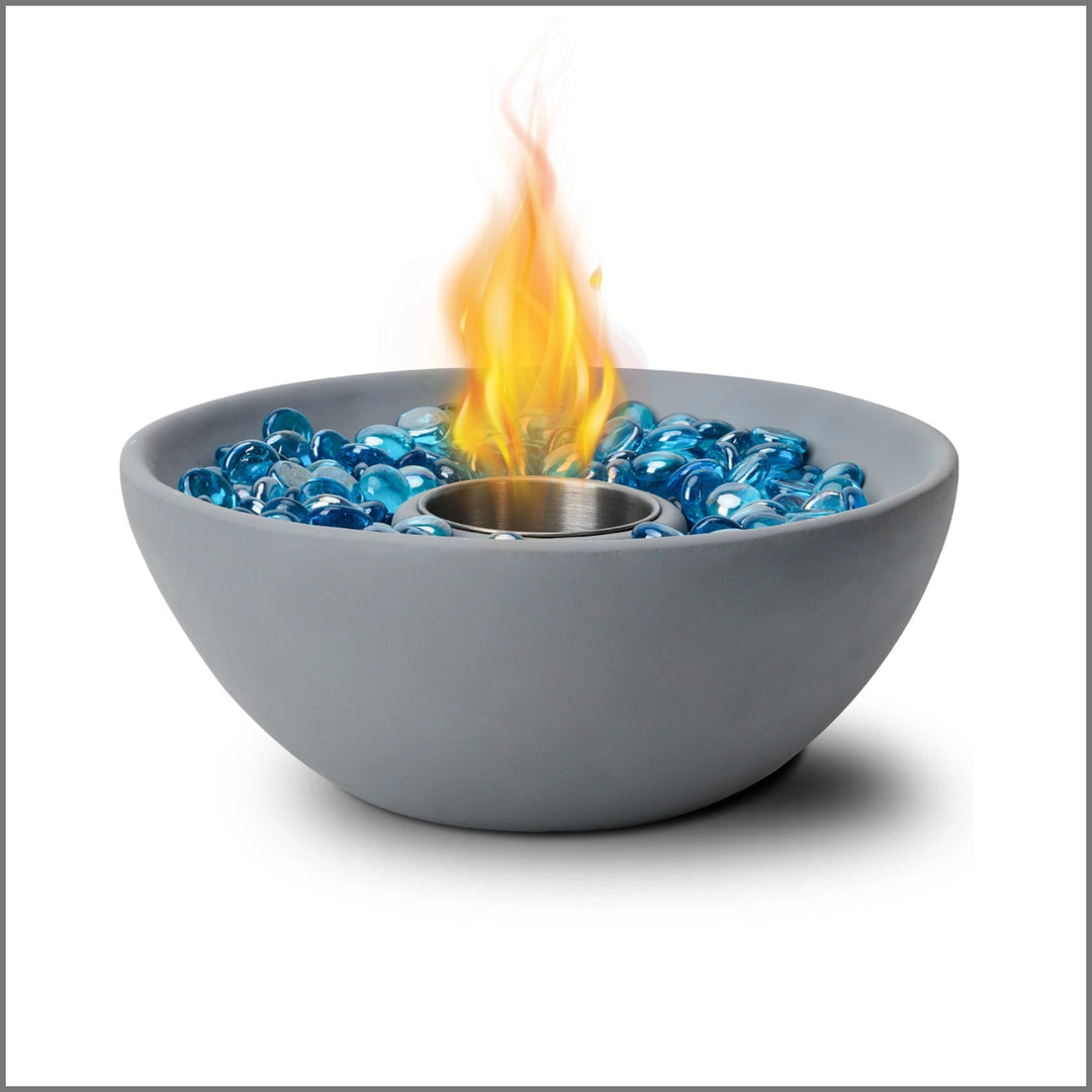 Tabletop Fire Bowl with Glass Stones