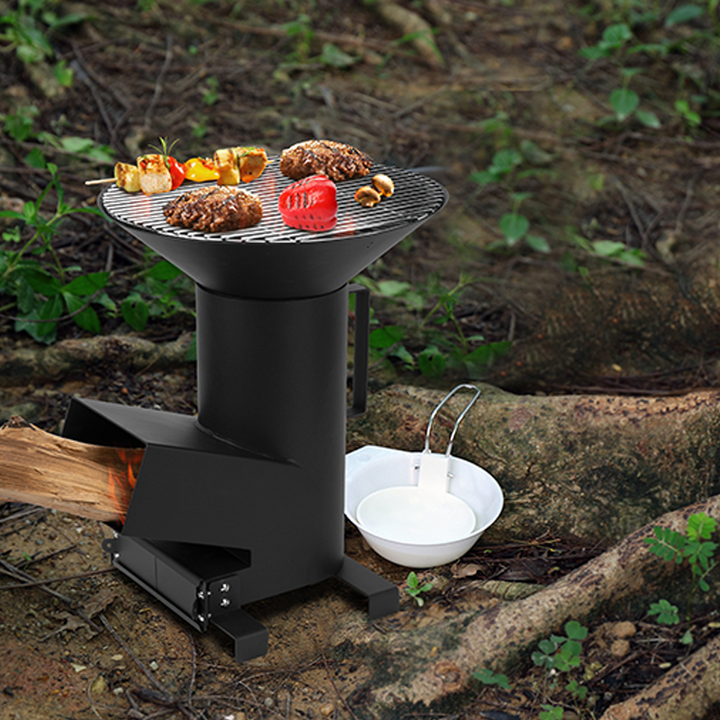 3 In 1 Camp Rocket Stove with Cooking Grate