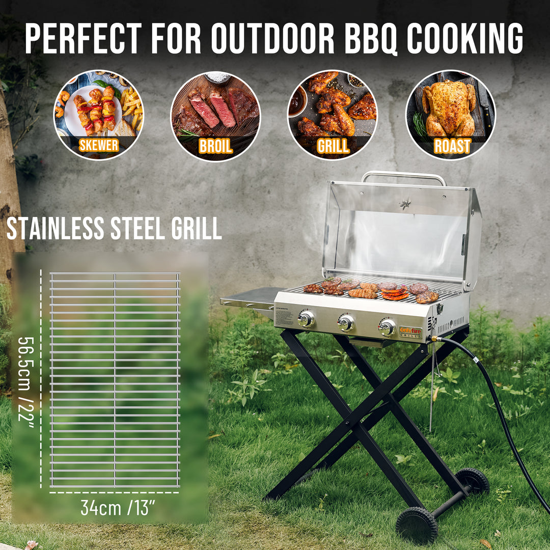 Barbeque Grill BBQ WOK Propane Gas Portable Tabletop Camping Outdoor Black  Steel