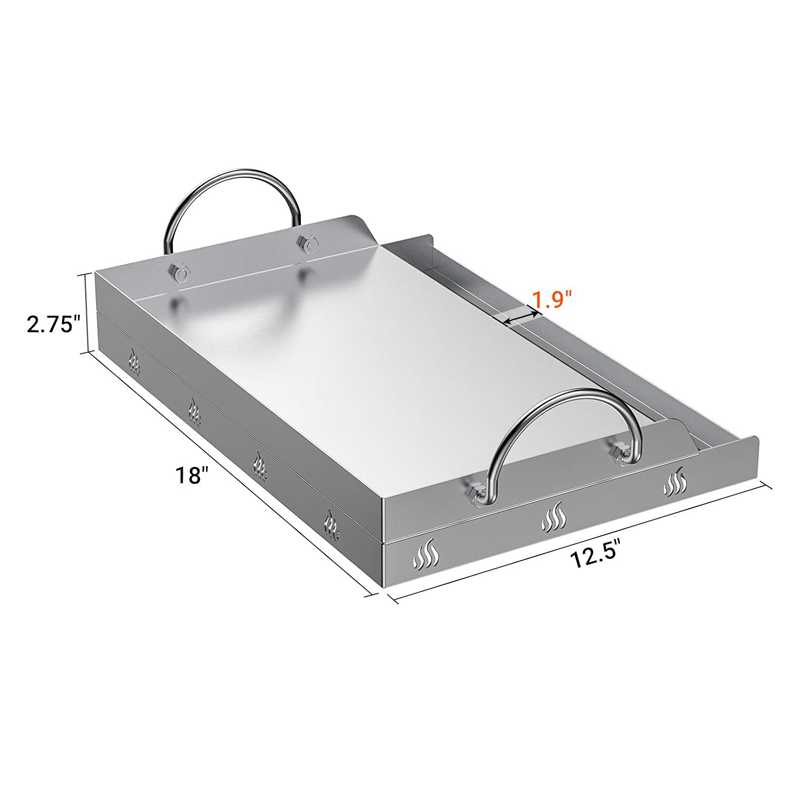 Onlyfire 8201 Griddle with Removable Handles,18"L x 12.5"W