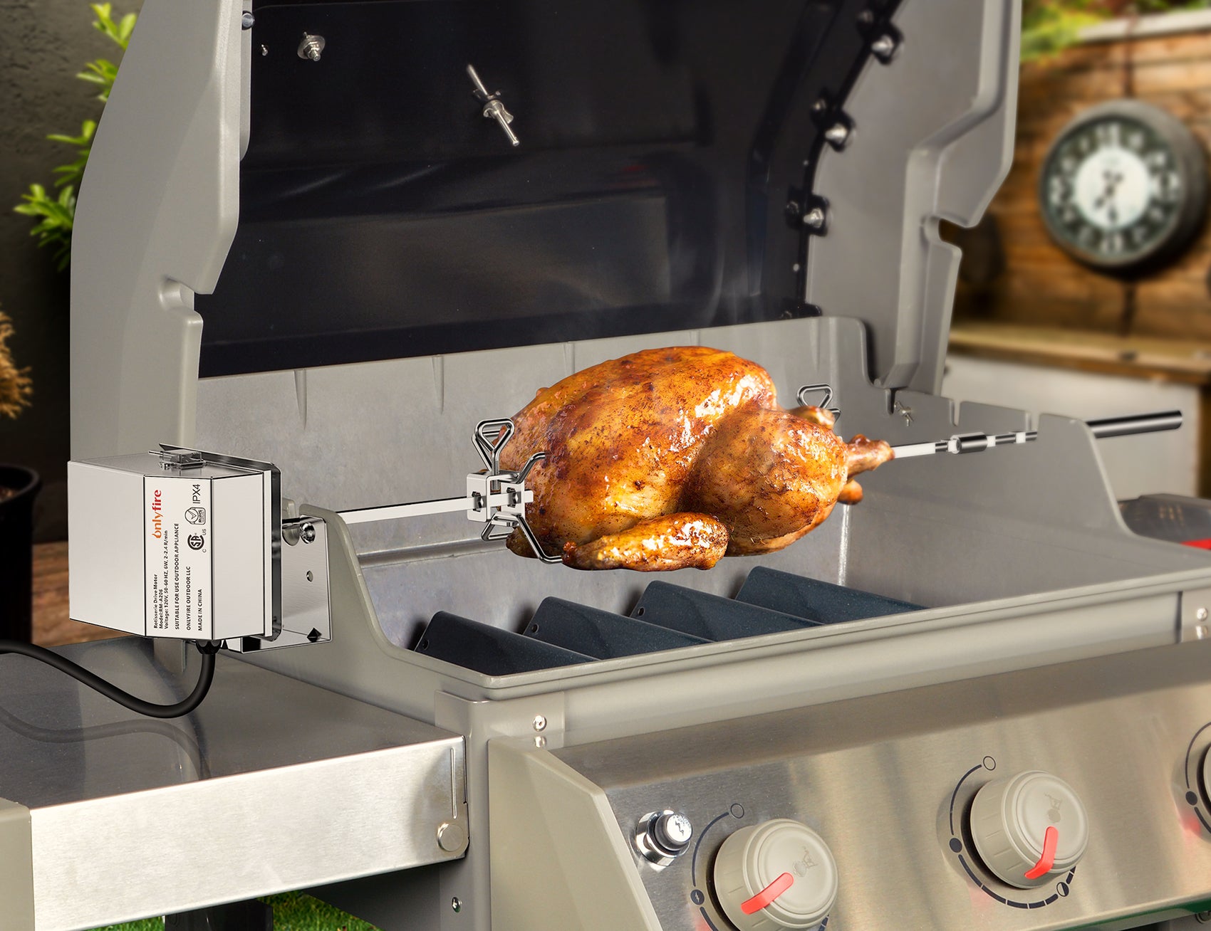 Onlyfire Rotisserie Kit Fits for Weber 7659 Spirit and Spirit II 200 300 Series Gas Grill for US Market