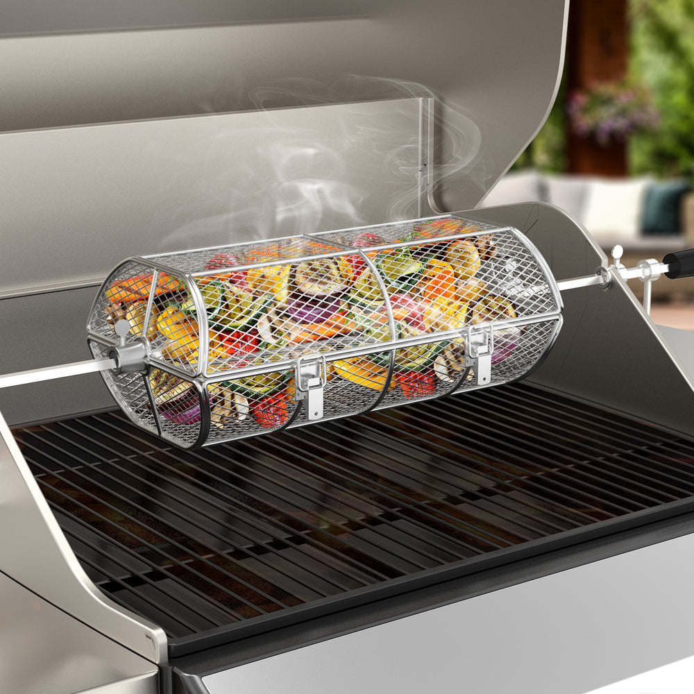 Onlyfire 6501 Rotating Cordless Open Fire Spit Rotisserie Grill