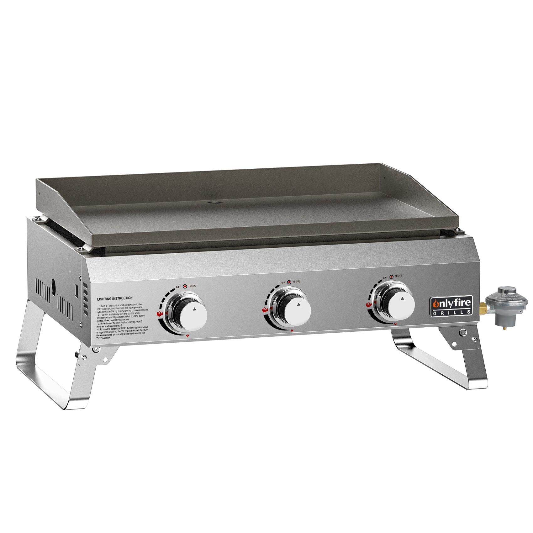 Propane grill outlet with griddle