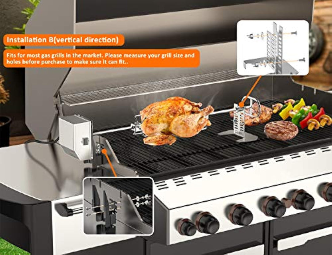 onlyfire Universal Rotisserie Kit Grilling for Gas Grills OnlyFire